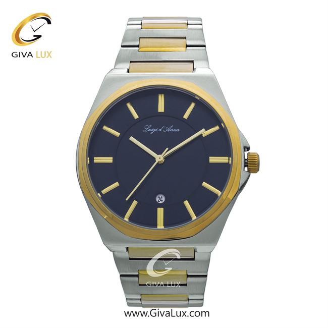 ساعت مچی اورجینال مردانه LdA | لوئیجی د آنا | Luigi d'Ana نقره ای-طلایی | نقره ای-طلایی| سرمه ای| کد رفرنس 2440